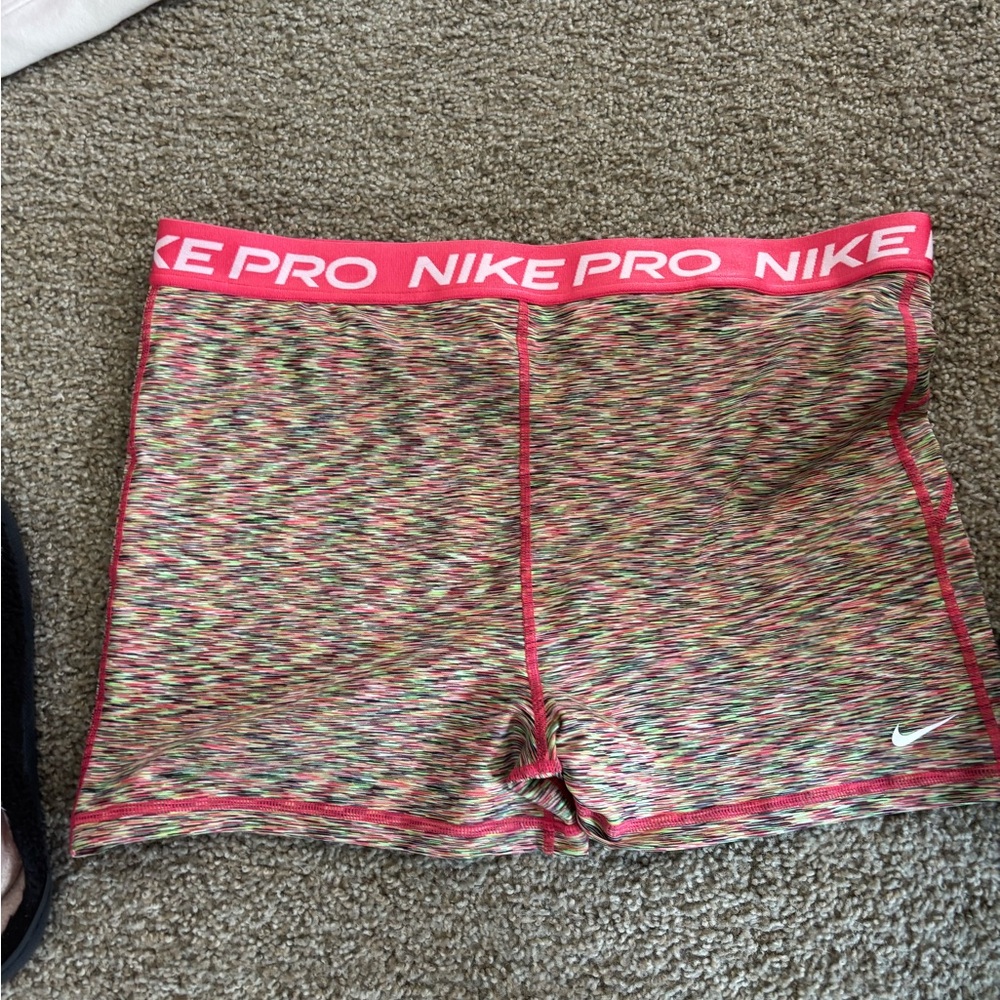 Nike Pro Pink and Multicolor Training Shorts